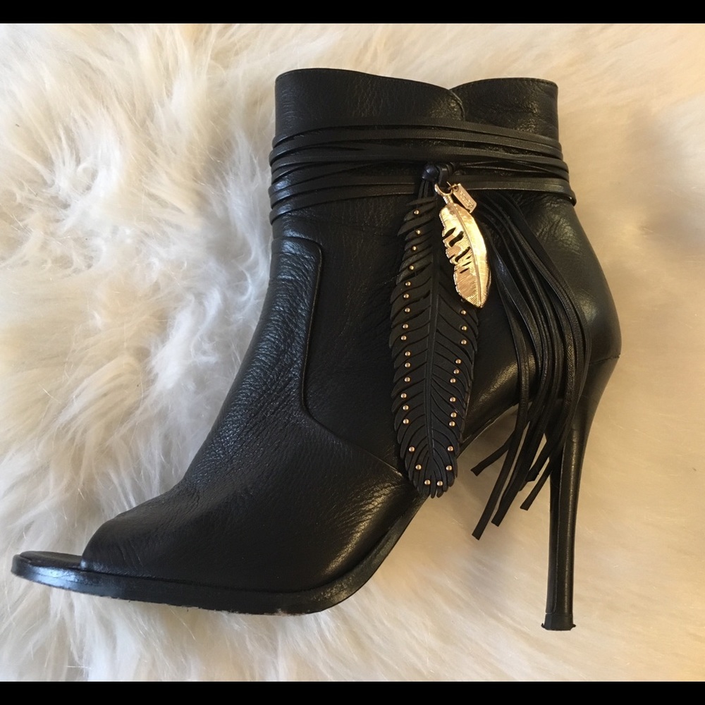 Coach Leather Peeptoe Booties (Fall Collection)